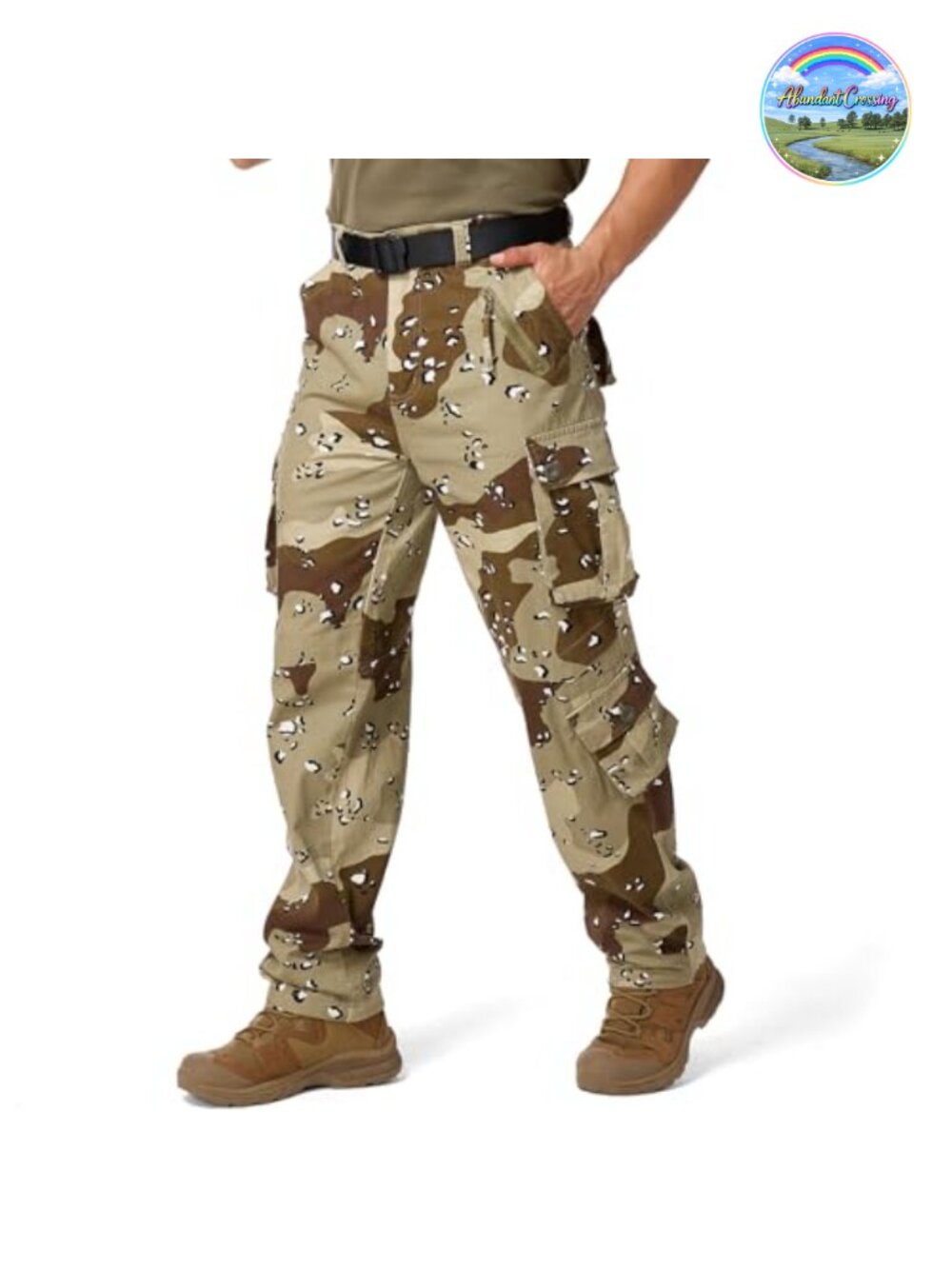 Men's Camo Cargo Pants Ripstop Tactical Work Military BDU Straight Leg